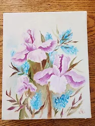 Buy Original Floral Painting On Canvas Iris Flowers  • 9.78£