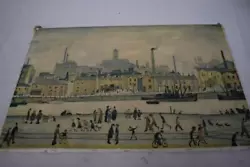 Buy Signed L S Lowry  Northern River Scene  Reproduction Acrylics On Canvas 24 X 16  • 9.99£