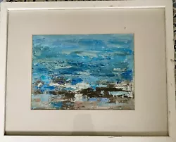 Buy Vintage Abstract Original Framed Painting Seascape Ocean Coast Oil Painting • 29.99£