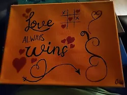 Buy Love Always Wins Acrylic Painting 9x12 Hearts • 16.31£