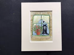 Buy Aceo Original Watercolour Painting By Toni Black Cat In Sat In The Window • 8.30£