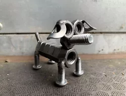 Buy Scrap Metal Art, Sausage Dog Canine Figurine Welded From Nuts And Bolts Handmade • 14.95£