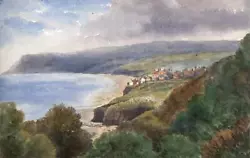 Buy Antique Watercolour Painting - Possibly Robin Hood's Bay - 19th Century • 90£