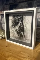 Buy Mini Horse Sketch Original Framed Charcoal Drawing - Picture Painting Home Decor • 4.99£