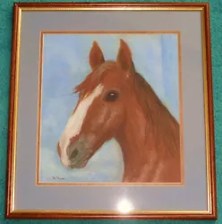 Buy Attractive Original Pastel Equestrian Portrait Picture Of Horse's Head By M Moon • 25.99£