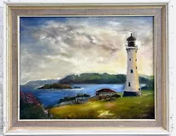 Buy Original Oil Painting On Canvas - Smeaton's Tower Plymouth - B.M.Denner - Framed • 150£