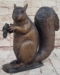 Buy Detailed Bronze Squirrel Sculpture By Moigniez Collectible Animal Statue • 279.15£