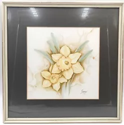 Buy Watercolour Painting Of Daffodils Framed And Glazed Signed Somporn • 36.50£