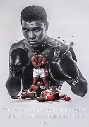 Buy MUHAMMAD ALI - CANVAS SPORT WALL ART PICTURE PAPER PRINT- Quote  • 0.99£