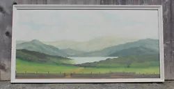 Buy Oil On Board : Landscape : Hills Lake Mountain Wall : Framed Unsigned • 25£