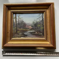 Buy Oil Painting On Board  Hand Painted Framed Woodland Scene On  Meandering Stream • 9.99£