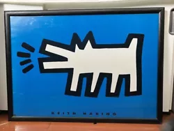 Buy Keith Haring Estate 1994 Lithograph Print Framed Poster  Barking Dog  1980 • 931.93£