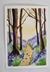 Buy BRAND NEW ARTWORK Original Watercolour  Lavender Forest  6” X 4” • 3.50£