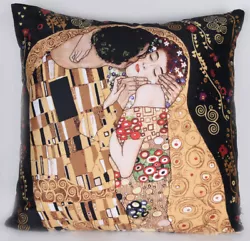 Buy Pillow With Filling Decorative Pillows Gustav Klimt The Kiss Sofa Cushion Vintage 50x50 Cm • 25.54£