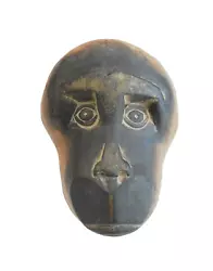 Buy Vntg Ape Gorilla Head 8  Hand Carved Wood Monkey Face Wall Decor Unique OOAK • 35.13£