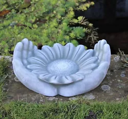 Buy Outdoor Garden Ornament Bird Feeder Or Bath Basin Ceramic Sunflower Statue  • 12.95£