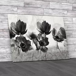 Buy Abstract Stemmed Flowers Paint Effect Canvas Print Large Picture Wall Art • 21.95£