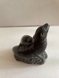 Buy Twin Seals Canadian Wolf Sculptures Original Hand Carved Soap Stone H10 X L9 Cm • 6.50£