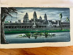 Buy New Cambodian / Khmer Angkor Wat Original Oil Painting 15.5” X 8” As7 • 16.27£