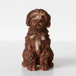 Buy Sitting Cockapoo Dog Ornament 19cm Decorative Sculpture Figure Garden Statue • 17£
