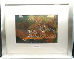 Buy FRAMED Watercolour Picture   Tiger Brothers   By Unknown Artist • 12.99£