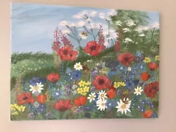 Buy Original Acrylic  Canvas Painting Flowers • 42£