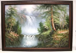 Buy ROGER BROWN Woodland Waterfall SIGNED ORIGINAL Large Oil Painting FRAMED - R36 • 9.99£