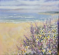 Buy SALE! Original Floral Coastal Beach Painting Unique Gift  • 35£