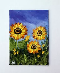 Buy ACEO Original Miniature Painting:  Happy Sunflowers  By Judith Rowe • 6£