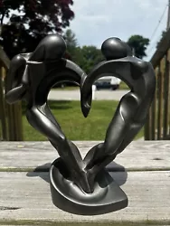 Buy Vintage Austin Prod. Danel Soul Mates Heart Shaped Gray Metalic Sculpture 11  • 32.67£