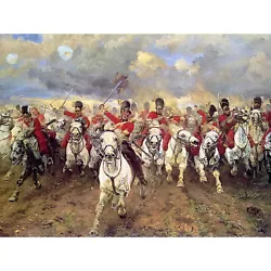 Buy Thompson Scotland Forever Battle Waterloo Painting Wall Art Canvas Print 18X24 • 18.99£