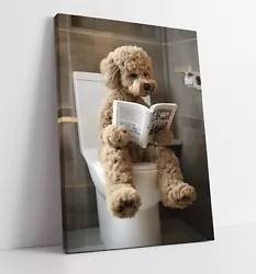 Buy Cockapoo Dog On A Toilet With A Newspaper -framed Canvas Wall Art Picture Print • 39.99£