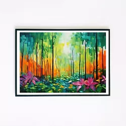 Buy Forest Abstract Landscape Trees Painting Illustration A5 Wall Decor Art Print  • 4.95£