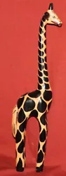 Buy Vintage Hand Carving Painted Wood Giraffe Statuette • 85.49£