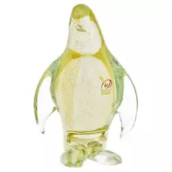 Buy GlassOfVenice Murano Glass Penguin Sculpture - Sparkling Gold • 233.35£