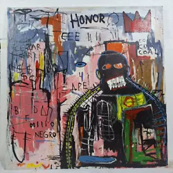 Buy GREAT PAINTING JEAN-MICHEL BASQUIAT 1982 ACRYLIC ON CANVAS 39 X 39 In. NICE • 466.80£