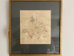 Buy Oriental School Watercolour, Of A Figure Riding A Stylised Tiger • 39£