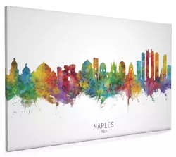Buy Naples Skyline Italy, Poster, Canvas Or Framed Print, Watercolour Painting 7368 • 14.99£