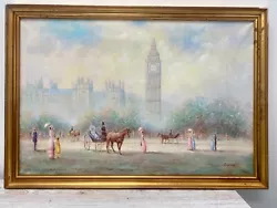Buy Large Painting On Canvas Regency London Scene Big Ben. Signed Lorrain • 75£