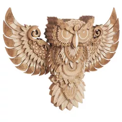 Buy  Wooden Owl Wall Decoration Bird Silhouette Sculpture Flying Birds Art • 21.88£