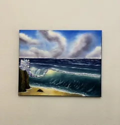Buy Bob Ross Style Wet On Wet Landscape Oil Painting “Windy Waves” 16x20 In • 53.10£