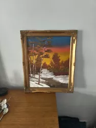Buy Original Artwork Oil On Canvas  Winter Gorrsty- Bob Ross Style 60 X 50cm • 85£
