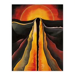 Buy Abstract Sunset Painting Fire Landscape Space Wall Art Poster Print • 11.99£
