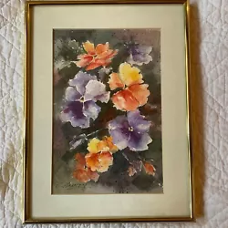 Buy Pansies Floral Flower Original Hand Painted PAINTING Watercolor By Hamity • 75.97£
