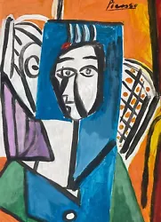 Buy PICASSO Pablo Signed Art Original Painting Face Abstract Cubism Artist Modern R4 • 160£
