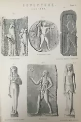 Buy Antique Print Ancient Sculpture Engraving 1877 Posidonian Coin Ancient Egypt • 9.99£