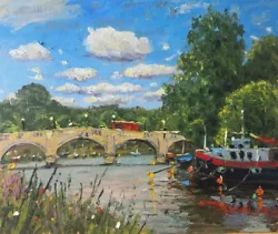Buy Richmond Bridge London, Oil Painting  • 220£
