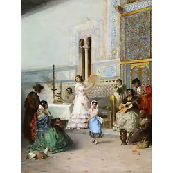 Buy Painting Guimbarda Scene At The Alcazar Of Seville Poster Art Print Hp3313 • 11.99£