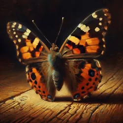 Buy BUTTERFLY PRINT FROM OIL PAINTING SMALL 6x6 INCH UNFRAMED FREE DELIVERY • 5.49£