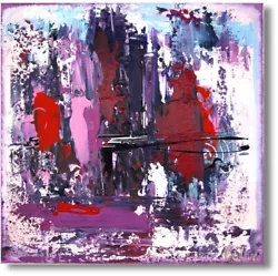 Buy Abstract Acrylic Painting Modern Mural  Abstract World  Unique No. 1371 • 106.42£